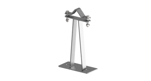 Anclaje mástil con placa de 30cm
