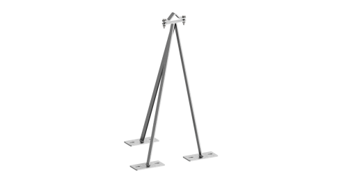 Anclaje mástil con placa de 60cm
