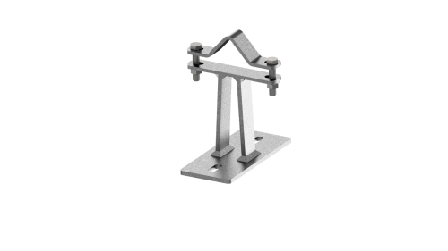 Anclaje mástil con placa de 15cm invertido