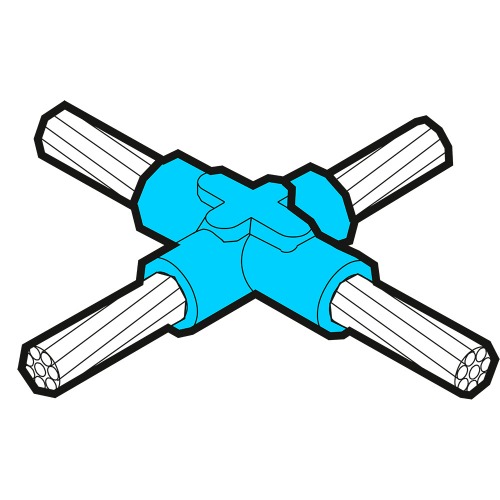 Cross cable-to-cable weld Cross cable-to-cable weld